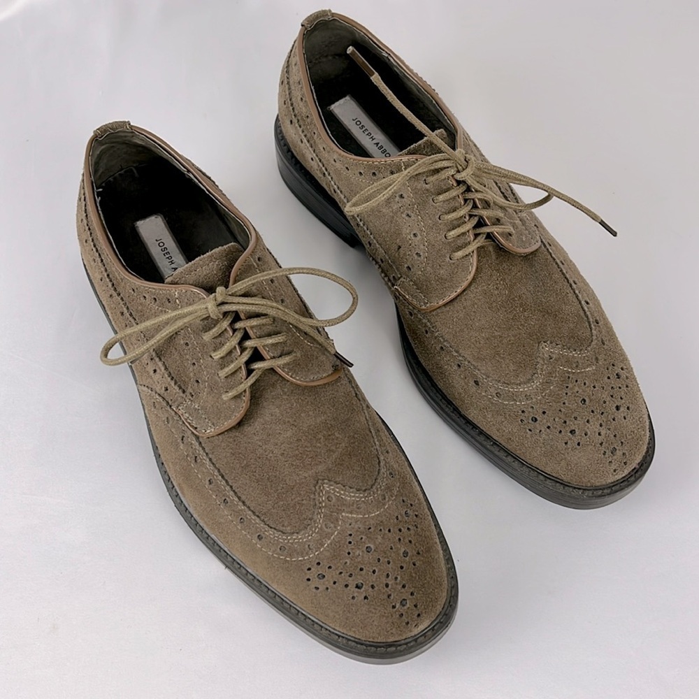 Joseph Abboud Evan Suede Wingtip Oxford Loafers Mens Size EUR 42 US 9 Dark Tan